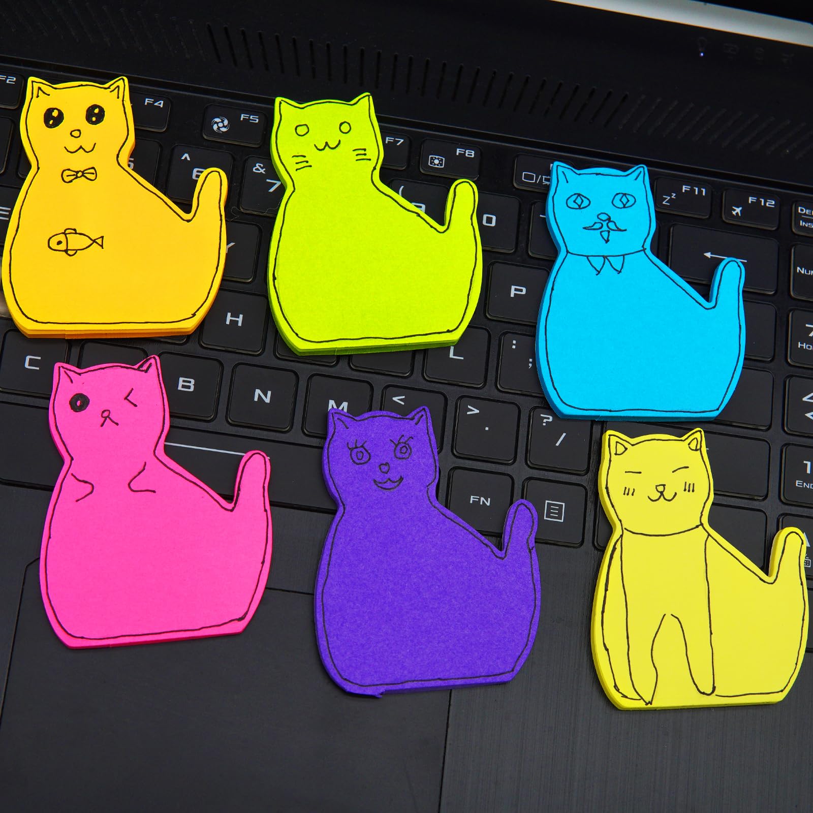 ✧確認用✧green eyed cat✧signature note book✧ Amazon.com : Cute Cat Sticky Notes, 6Pack 6 Bright Color Kawaii